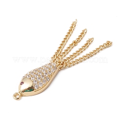 Eco-Friendly Rack Plating Brass Micro Pave Cubic Zirconia Pendants&nbsp;KK-F835-04G