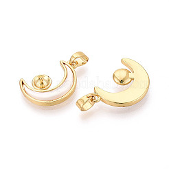 Brass with Shell Cup Pearl Peg Bails Pin Pendants&nbsp;LS-KK-T079-24G