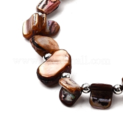 Alloy & Natural Shell & Glass Seed Beaded Multilayer Necklaces & Dangle Earrings & Bangles Sets&nbsp;WGCEEFD-05