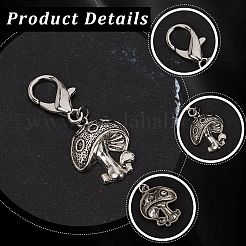 24Pcs 6 Styles Mushroom Alloy Shoe Charms&nbsp;HJEW-CP00026
