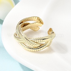 Brass Cuff Open Rings for Women&nbsp;RJEW-F215-11G