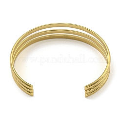 PVD Vacuum Plating 202 Stainless Steel Multi-strand Open Cuff Bangles for Women&nbsp;BJEW-M317-07C-G