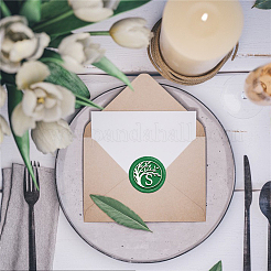 Brass Wax Seal Stamp with Handle&nbsp;AJEW-WH0184-0887