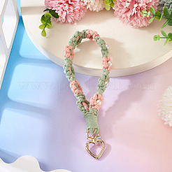 Cotton Braided Flower Pendant Decorations&nbsp;AJEW-TAC0030-032G-04