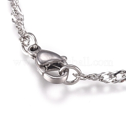 Non-Tarnish 304 Stainless Steel Singapore Chain Necklaces&nbsp;MAK-L015-25C-P