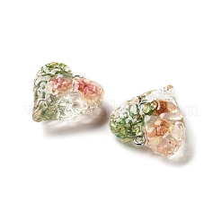 Inner Dried Flower Transparent Resin Pendants&nbsp;RESI-A043-03C