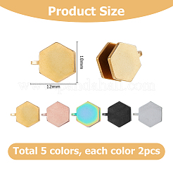 10Pcs 5 Colors 304 Stainless Steel Cuff Earrings&nbsp;EJEW-HS0001-43A