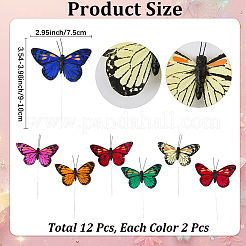 12Pcs Feather Butterfly Wall Stickers&nbsp;DIY-WH20007-275
