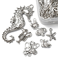 48Pcs 8 Style Marine Animal Theme Tibetan Style Alloy Pendants&nbsp;FIND-FS0001-53