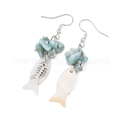 Shell Alloy Pendant Dangle Earrings for Women&nbsp;EJEW-JE07464