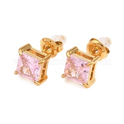 304 Stainless Steel Micro Pave Cubic Zirconia Stud Earrings&nbsp;EJEW-Z165-01G-02