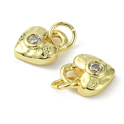 Rack Plating Brass Micro Pave Cubic Zirconia Pendants&nbsp;KK-K332-10G