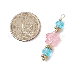 20Pcs Glass Flower Pendants&nbsp;PALLOY-JF03142