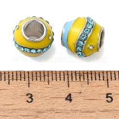 Rack Plating Alloy Enamel European Beads&nbsp;PALLOY-S189-45P-02
