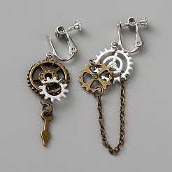 Gear Alloy Clip-on Earrings for Women&nbsp;EJEW-WH0033-47A