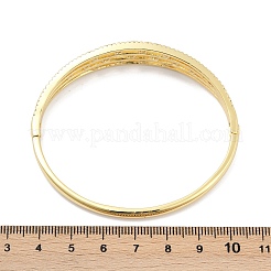 Brass Micro Pave Clear Cubic Zirconia Hinged Bangles for Women&nbsp;BJEW-H202-01G