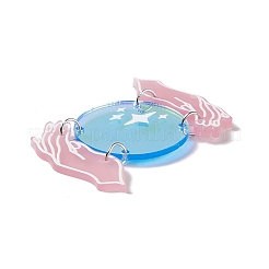 Opaque Acrylic with Iron Rings Big Pendants&nbsp;SACR-G023-B08