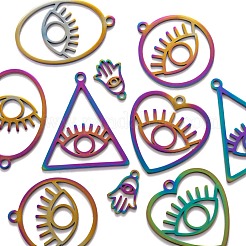 10Pcs 5 Style Ion Plating(IP) 201 Stainless Steel Pendants&nbsp;STAS-LS0001-64MC