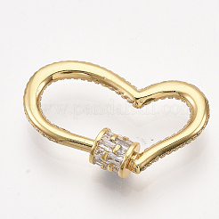Brass Micro Pave Cubic Zirconia Screw Carabiner Lock Charms&nbsp;ZIRC-S061-95G