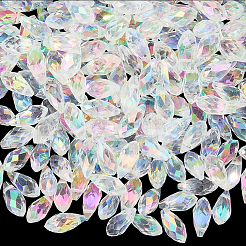220Pcs Electroplate Transparent Glass Faceted Teardrop Beads&nbsp;EGLA-PA0001-20