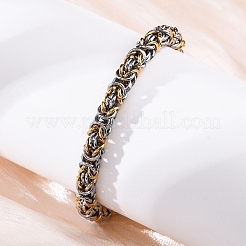 201 Stainless Steel Byzantine Chain Bracelets&nbsp;BJEW-B078-174GP
