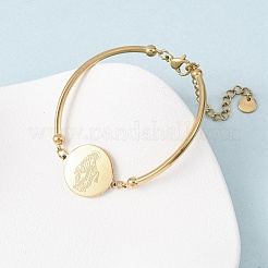 Religion 304 Stainless Steel Link Bracelets for Women&nbsp;BJEW-F524-02C-G