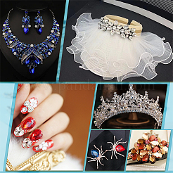 94Pcs 6 Style Pointed Back Glass Rhinestone Cabochons&nbsp;RGLA-FG0001-07