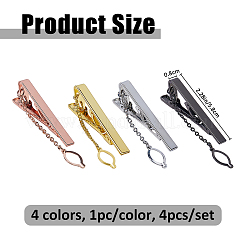 4Pcs 4 Colors 201 Stainless Steel Tie Bar for Men&nbsp;JEWB-FH0002-69