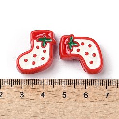 Christmas Decorations Theme Opaque Acrylic Bead with Enamel&nbsp;X-OACR-Z021-01F