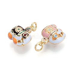 Brass Enamel Pendants&nbsp;KK-T072-23B-G