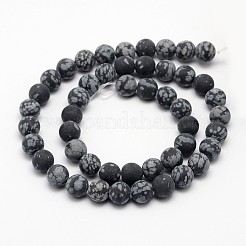 Natural Snowflake Obsidian Beads Strands&nbsp;G-D674-10mm