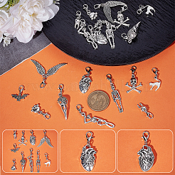 20Pcs 10 Styles Tibetan Style Alloy Pendant Decorations&nbsp;HJEW-WR00026