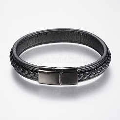 Braided Leather Cord Bracelets&nbsp;BJEW-H561-10C
