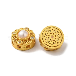 Rack Plating Hollow Brass Cubic Zirconia Beads&nbsp;KK-K381-21A-MG