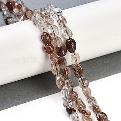 Natural Black Gold Rutilated Quartz Beads Strands&nbsp;G-P497-01A-16