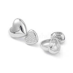 Heart Rack Plating Brass Cubic Zirconia Stud Earrings for Women&nbsp;EJEW-K245-14P