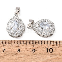 Brass Micro Pave Cubic Zirconia Pendants&nbsp;KK-Z141-02P-01