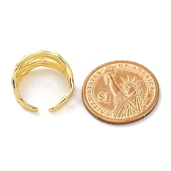 Rack Plating Brass Cuff Finger Rings for Women&nbsp;RJEW-M028-23G
