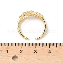Brass Micro Pave Cubic Zirconia Cuff Rings&nbsp;RJEW-V009-09G