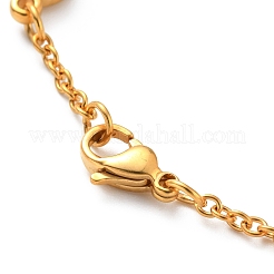 PVD Vacuum Plating 304 Stainless Steel Oval Link Chains Bracelet for Women&nbsp;BJEW-E108-13G