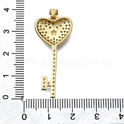 Brass Micro Pave Clear Cubic Zirconia Pendants&nbsp;KK-V010-28G