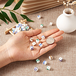72Pcs 4 Color Handmade Porcelain Ceramic Beads Strands&nbsp;PORC-FW0001-01