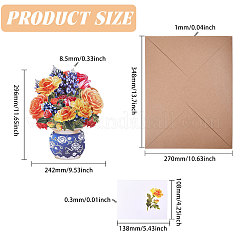 DIY Paper Flower Bouquet Greeting Card Sets&nbsp;AJEW-WH0455-197A