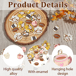 36Pcs 6 Styles Alloy Enamel Pendants&nbsp;ENAM-SC0008-02