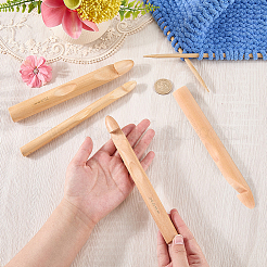 4Pcs 4 Styles Bamboo/Wood Crochet Hooks&nbsp;DIY-CL0002-62A