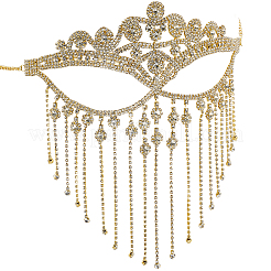 Alloy Rhinestone Chain Tassel Face Eye Mask for Women&nbsp;AJEW-WH20064-54G