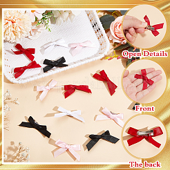 Bowknot Polyester Alligator Hair Clips&nbsp;AJEW-CP0008-35B