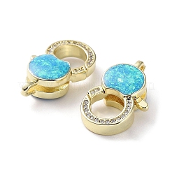 Rack Plating Brass Micro Pave Cubic Zirconia Lobster Claw Clasps&nbsp;KK-C041-03B-G