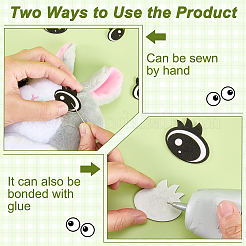 2 Bagds Oval Felt Craft Doll Eye&nbsp;DIY-FG0010-04A
