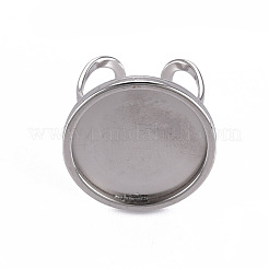 Non-Tarnish 201 Stainless Steel Cuff Pad Ring Settings&nbsp;X-STAS-S080-040F-P